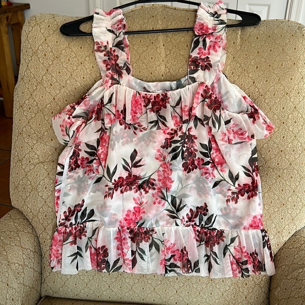 ***** 5 for $25 NWT 14th & Union Sheer Ruffle Blouse